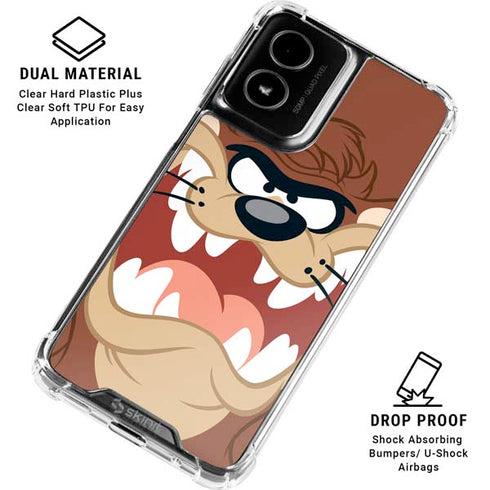 Looney Tunes Tasmanian Devil Up Close Moto G Power 5G (2024) Clear Case