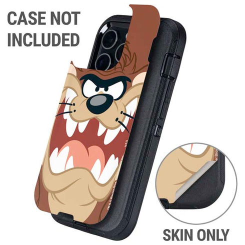 Looney Tunes Tasmanian Devil Up Close Otterbox Defender iPhone Skin
