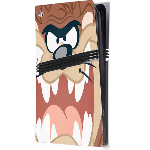 Looney Tunes Tasmanian Devil Up Close PS5 Pro Console Skin