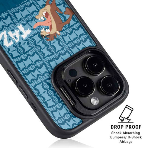Looney Tunes Tasmanian Devil Yell iPhone 15 Pro Kickstand Case