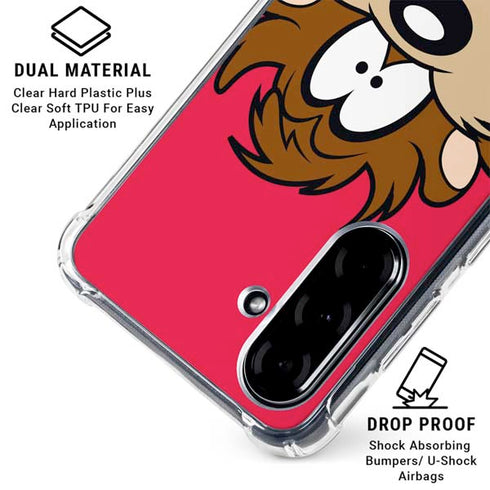 Looney Tunes Tasmanian Devil Zoomed In Galaxy A36 5G Clear Case