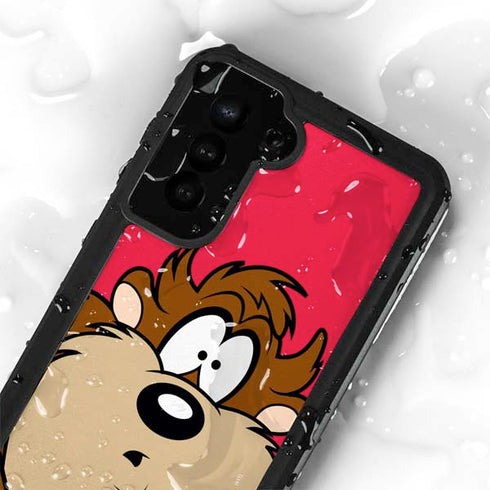 Looney Tunes Tasmanian Devil Zoomed In Galaxy S24 Plus Waterproof Case