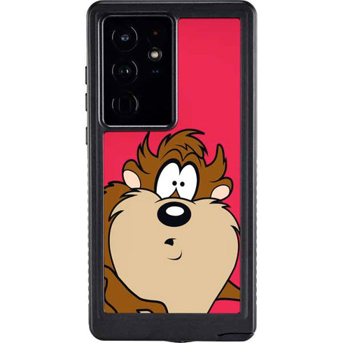 Looney Tunes Tasmanian Devil Zoomed In Galaxy S24 Ultra Waterproof Case