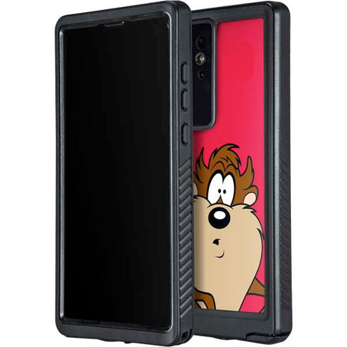 Looney Tunes Tasmanian Devil Zoomed In Galaxy S24 Ultra Waterproof Case