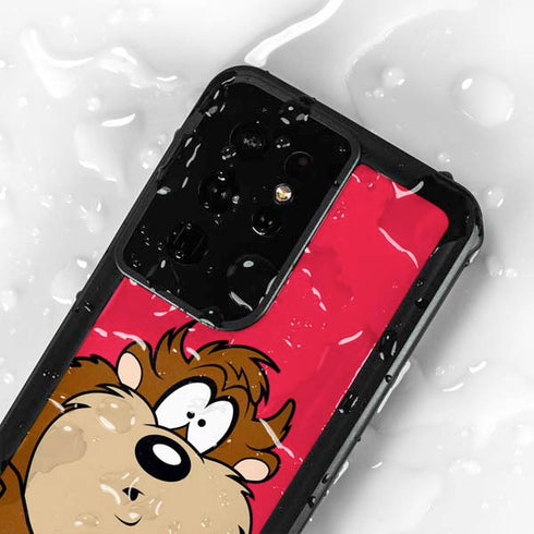 Looney Tunes Tasmanian Devil Zoomed In Galaxy S24 Ultra Waterproof Case