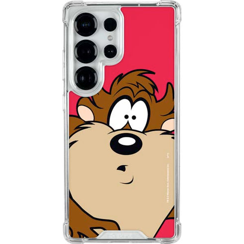 Looney Tunes Tasmanian Devil Zoomed In Galaxy S25 Ultra Clear Case