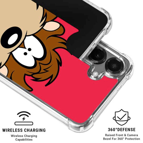 Looney Tunes Tasmanian Devil Zoomed In Galaxy S26 Clear Case