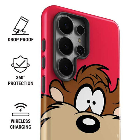 Looney Tunes Tasmanian Devil Zoomed In Galaxy S26 Ultra Impact Case