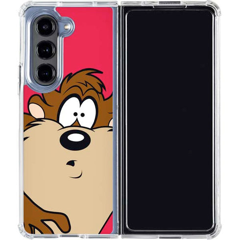 Looney Tunes Tasmanian Devil Zoomed In Galaxy Z Fold5 5G Clear Case