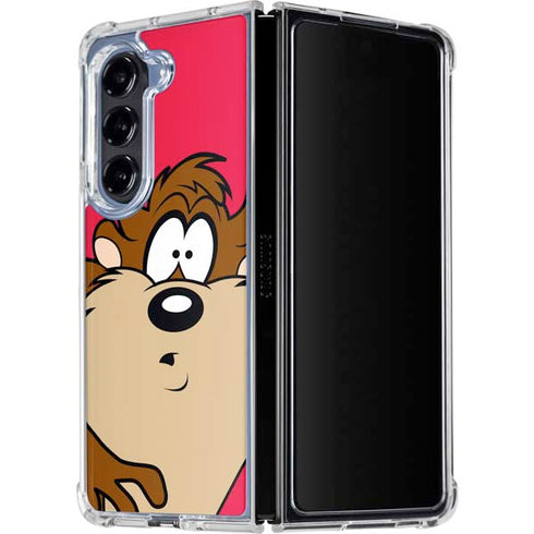 Looney Tunes Tasmanian Devil Zoomed In Galaxy Z Fold5 5G Clear Case