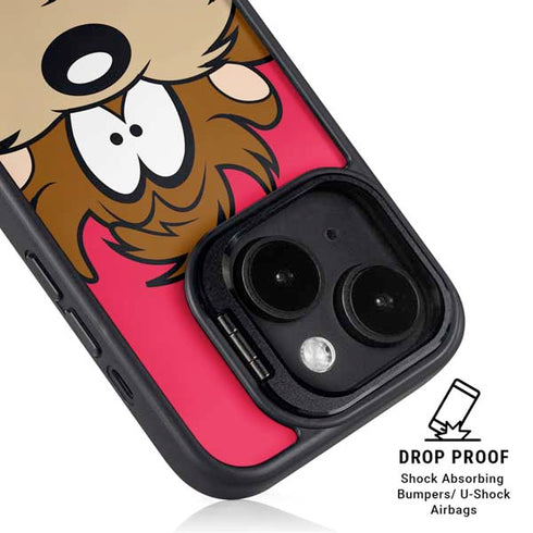 Looney Tunes Tasmanian Devil Zoomed In iPhone 14 Plus Kickstand Case