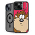 Looney Tunes Tasmanian Devil Zoomed In iPhone 15 Plus Kickstand Case