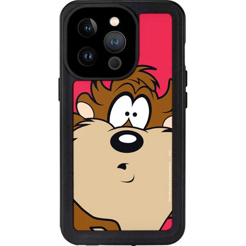 Looney Tunes Tasmanian Devil Zoomed In iPhone 15 Pro Waterproof Case