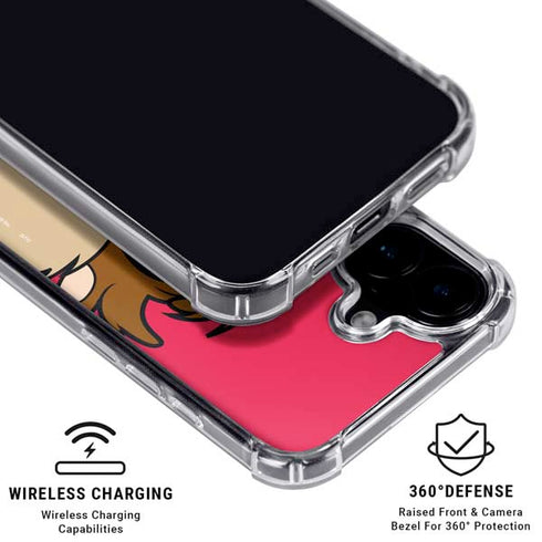 Looney Tunes Tasmanian Devil Zoomed In iPhone 16 Plus Clear Case