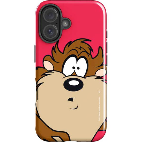 Looney Tunes Tasmanian Devil Zoomed In iPhone 16 Plus Impact Case