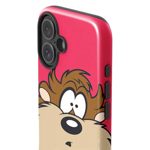 Looney Tunes Tasmanian Devil Zoomed In iPhone 16 Plus Impact Case