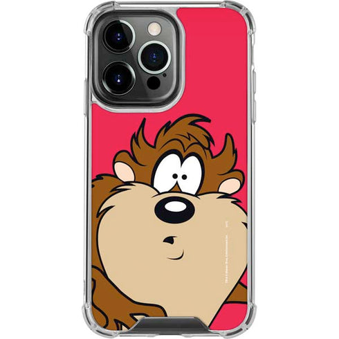 Looney Tunes Tasmanian Devil Zoomed In iPhone 16 Pro Clear Case