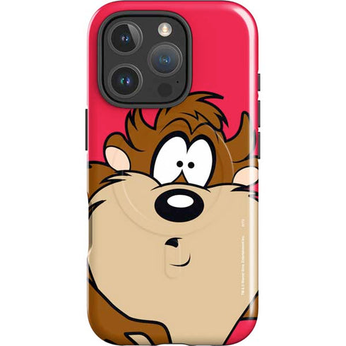 Looney Tunes Tasmanian Devil Zoomed In iPhone 16 Pro Magsafe Impact Case