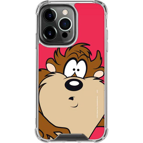 Looney Tunes Tasmanian Devil Zoomed In iPhone 16 Pro Max Clear Case