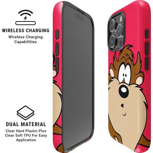 Looney Tunes Tasmanian Devil Zoomed In iPhone 16 Pro Max Magsafe Impact Case