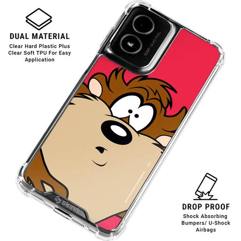 Looney Tunes Tasmanian Devil Zoomed In Moto G Power 5G (2024) Clear Case