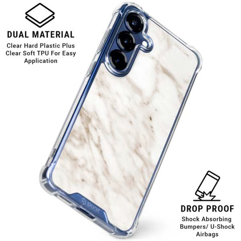Taupe Marble Galaxy S25 Plus Clear Case