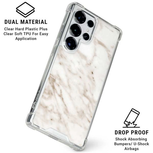Taupe Marble Galaxy S25 Ultra Clear Case