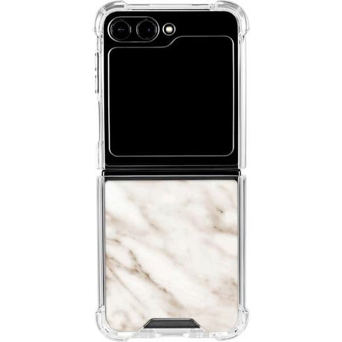 Taupe Marble Galaxy Z Flip6 Clear Case