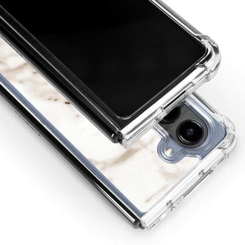 Taupe Marble Galaxy Z Fold5 5G Clear Case