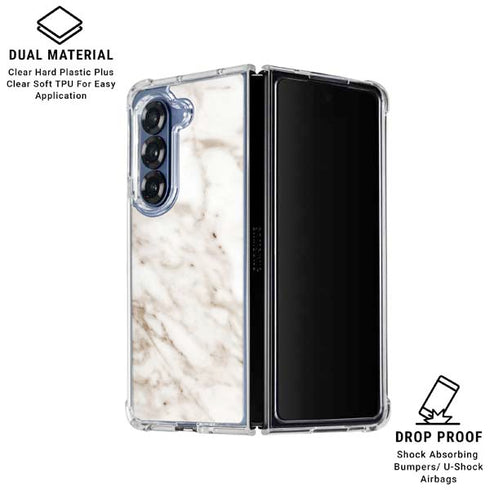 Taupe Marble Galaxy Z Fold6 Clear Case