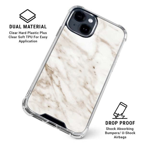 Taupe Marble iPhone 15 Clear Case