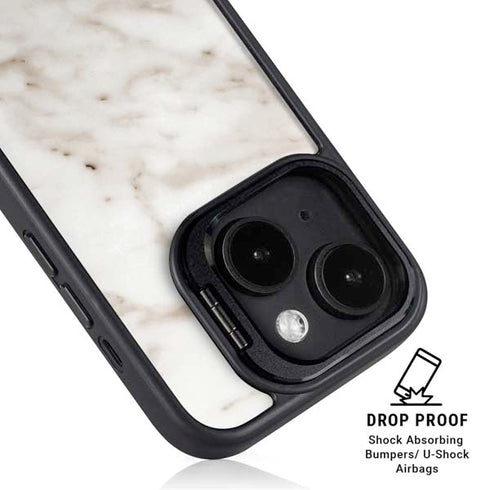 Taupe Marble iPhone 15 Plus Kickstand Case