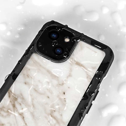 Taupe Marble iPhone 15 Plus Waterproof Case