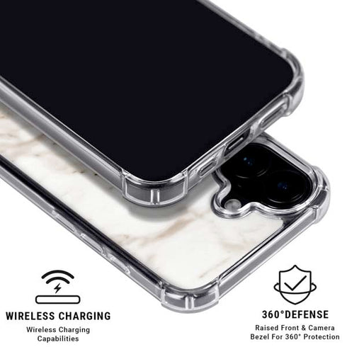 Taupe Marble iPhone 16 Plus Clear Case