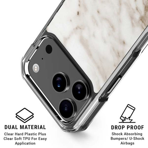 Taupe Marble iPhone 18 Pro Clear Case