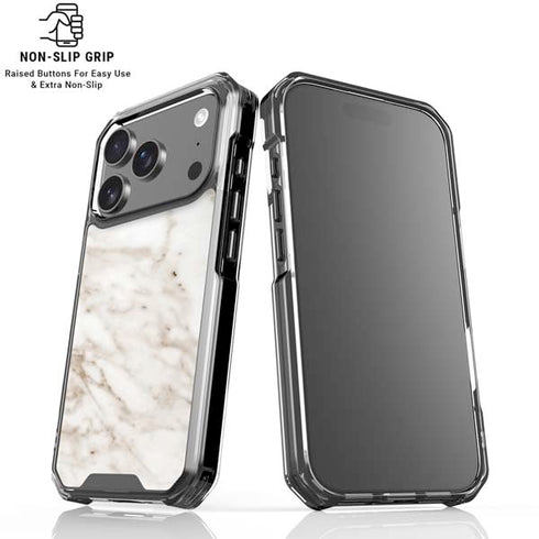 Taupe Marble iPhone 18 Pro Clear Case