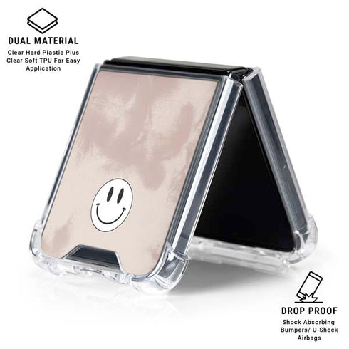 Taupe Tie Dye Galaxy Z Flip6 Clear Case