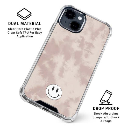 Taupe Tie Dye iPhone 15 Clear Case