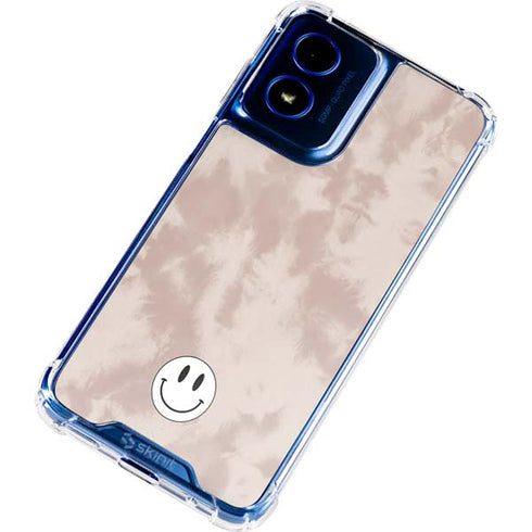 Taupe Tie Dye Moto G Play 4G (2024) Clear Case