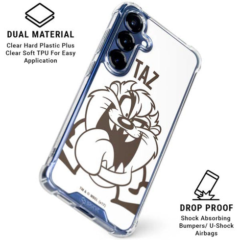 Looney Tunes Taz Big Head Galaxy S25 Plus Clear Case