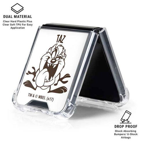 Looney Tunes Taz Big Head Galaxy Z Flip6 Clear Case