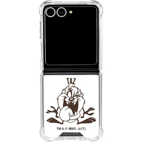 Looney Tunes Taz Big Head Galaxy Z Flip7 Clear Case