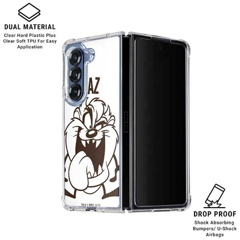 Looney Tunes Taz Big Head Galaxy Z Fold7 Clear Case