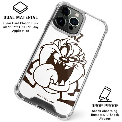 Looney Tunes Taz Big Head iPhone 16 Pro Max Clear Case