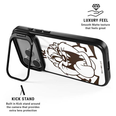 Looney Tunes Taz Big Head iPhone 17 Pro Kickstand Case