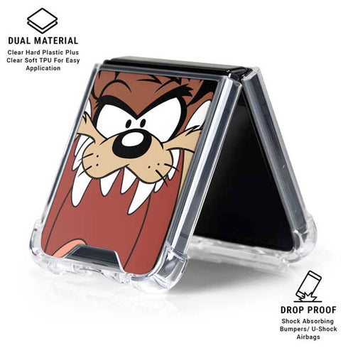 Looney Tunes Taz Galaxy Z Flip7 Clear Case