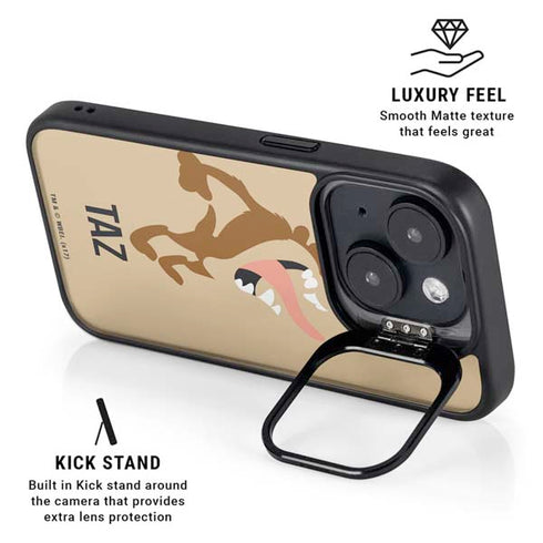 Looney Tunes Taz Identity iPhone 15 Plus Kickstand Case