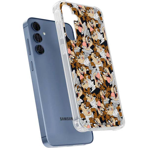 Looney Tunes Taz Super Sized Pattern Galaxy A55 5G Clear Case