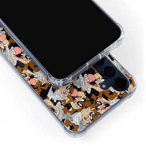 Looney Tunes Taz Super Sized Pattern Galaxy A55 5G Clear Case