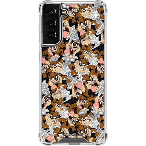 Looney Tunes Taz Super Sized Pattern Galaxy S22 Plus Clear Case